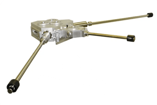 Three armed metal instrument with long rods