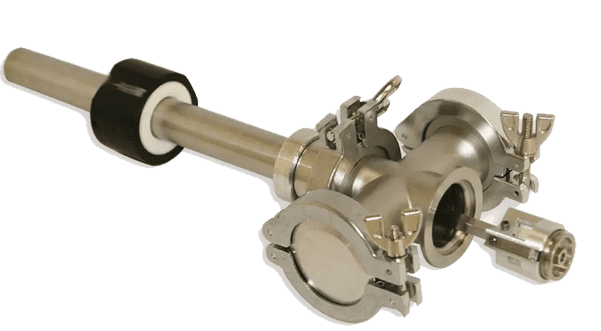 Stainless steel vacuum feedthrough with clamps