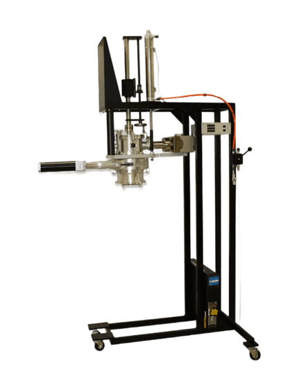 Industrial filling machine on wheeled stand