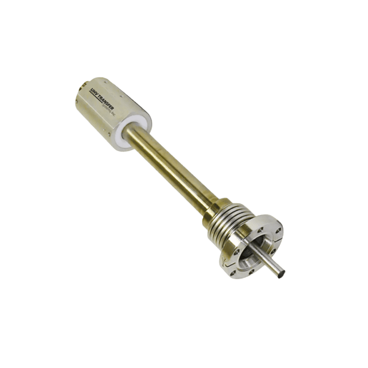 Gold and white industrial metal component.